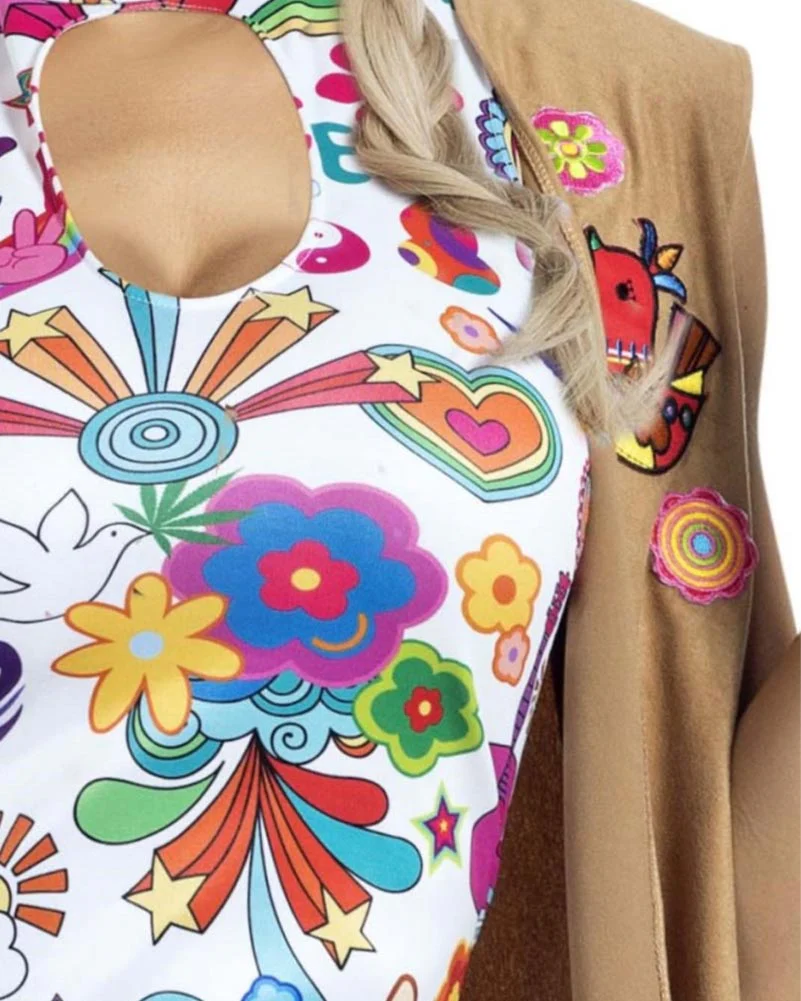 1960s Woodstock Hippie Deluxe Womens Costume - Image 3