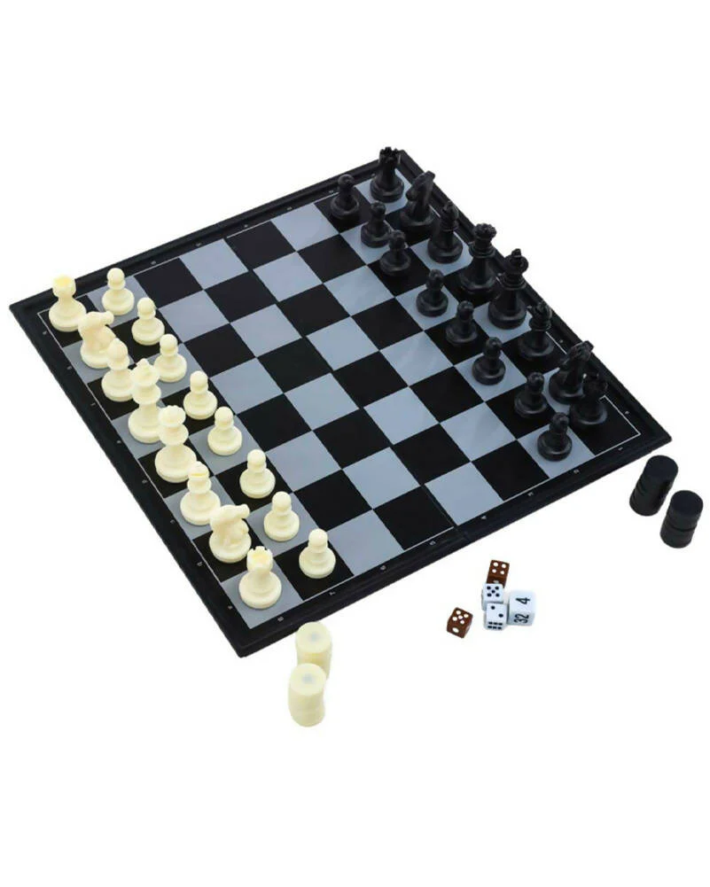 3 in 1 Magnetic Chess Checkers and Backgammon Foldable Board - Image 4