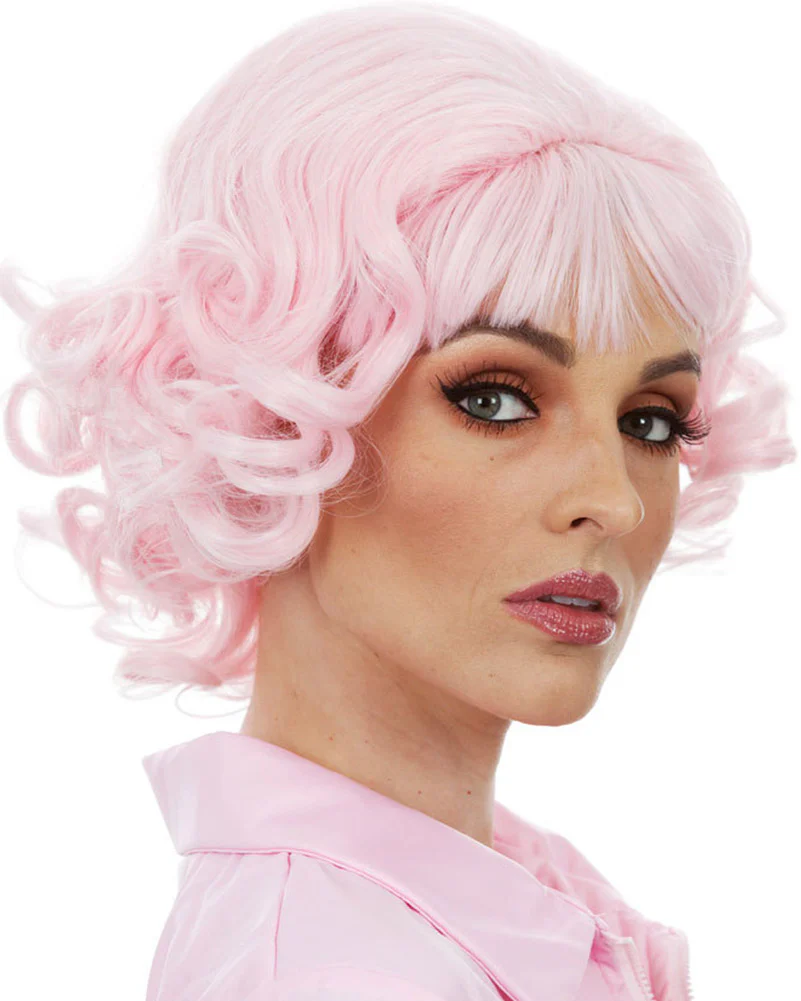 50s Beauty School Dropout Short Pink Wig - Image 2