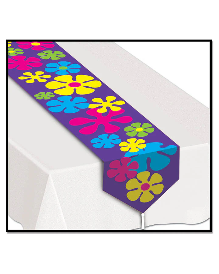 60s Retro Flowers Table Runner