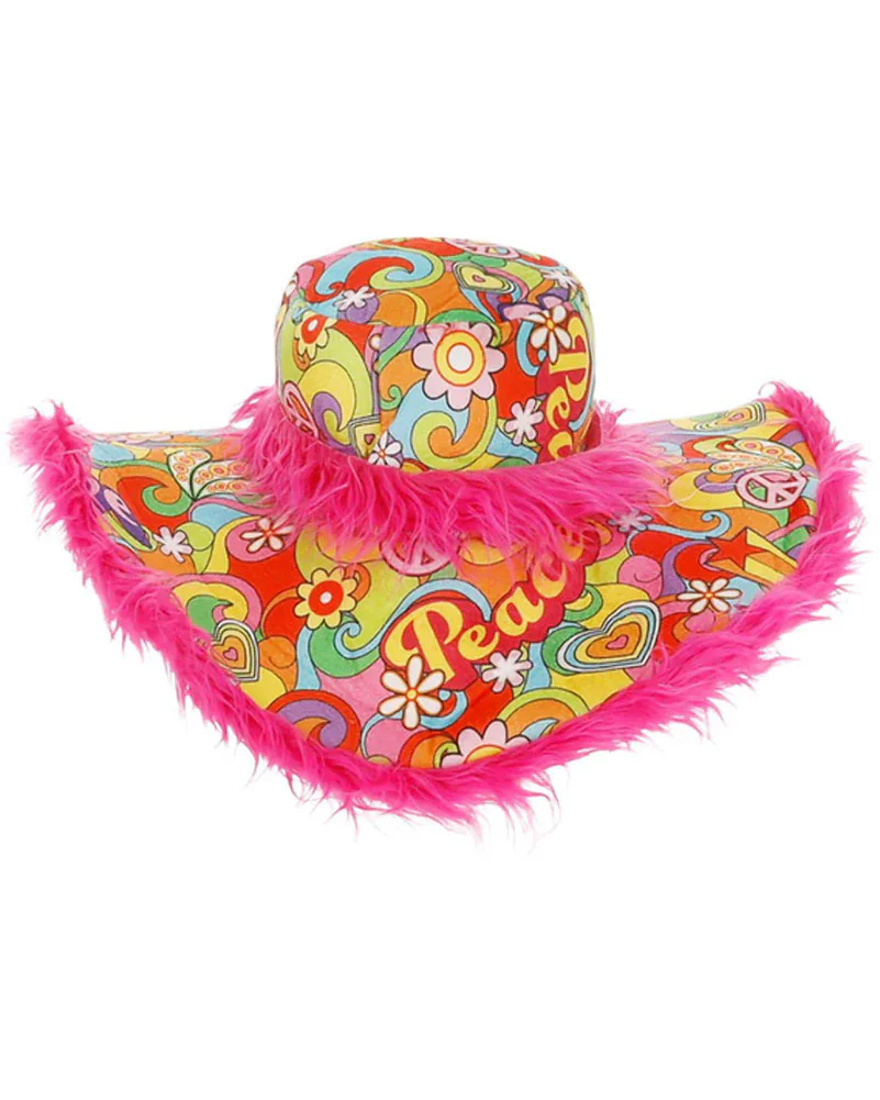 60s Summer of Love Hippie Sun Hat - Image 2