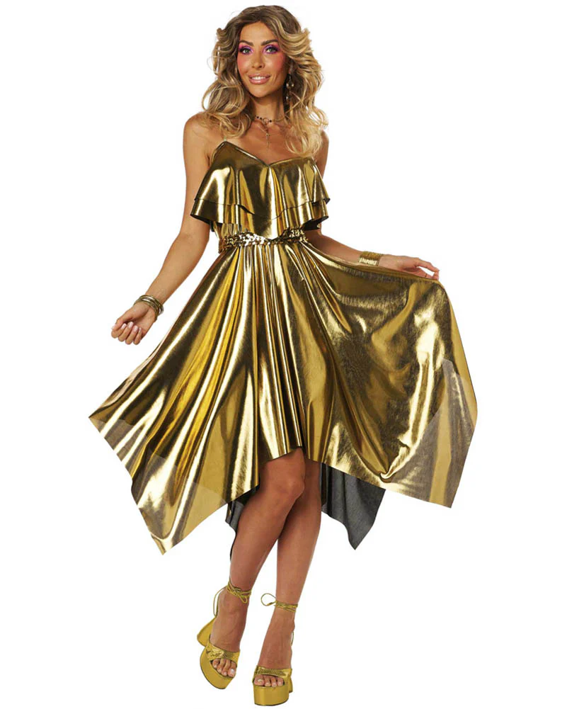 70s Disco Gold Womens Costume - Image 3