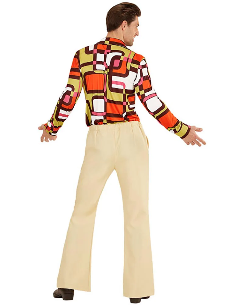 70s Groovy Beige Mens Pants - Image 2
