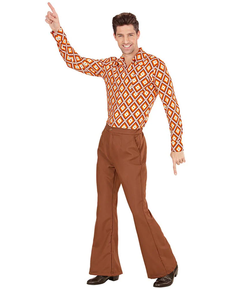70s Groovy Brown Mens Pants - Image 4