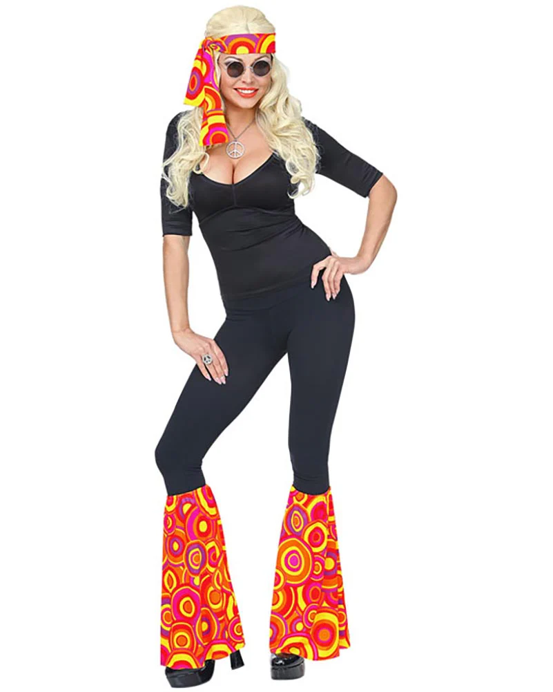 70s Orange Bubbles Leg Warmers and Headband Set - Image 3