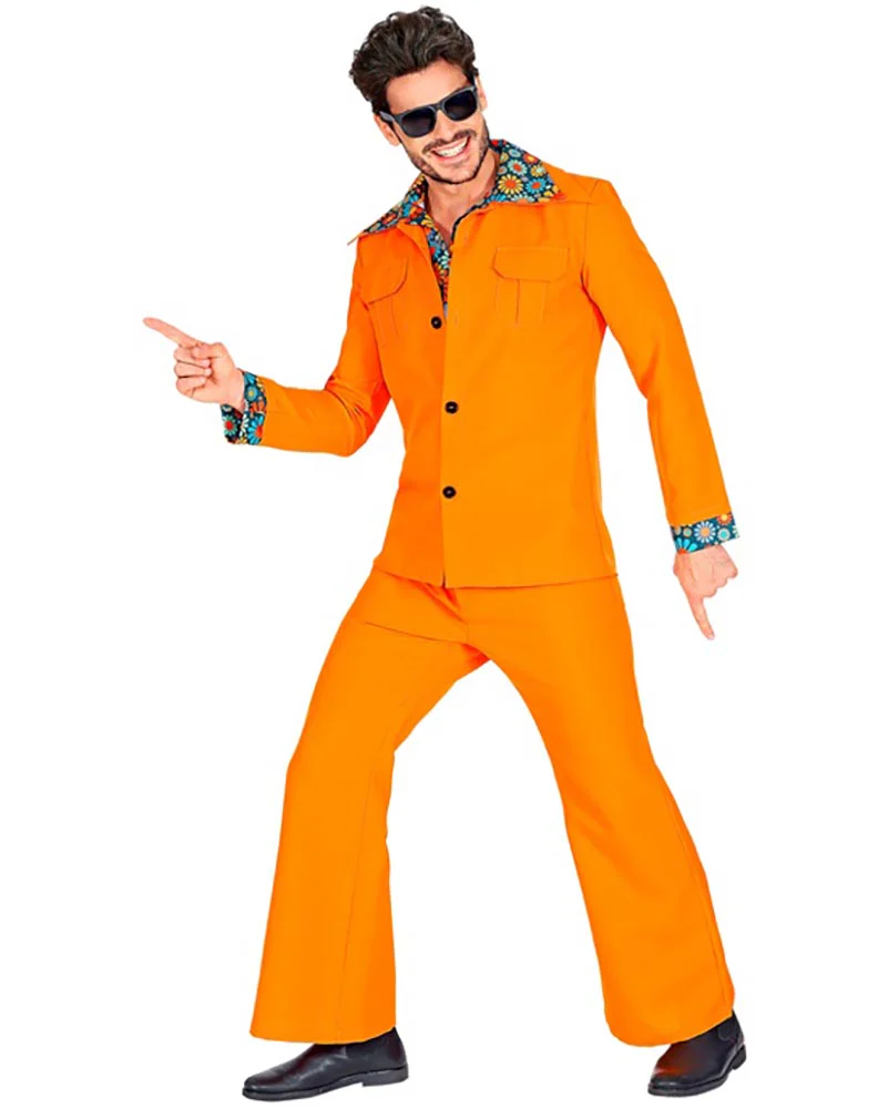 70s Orange Disco Mens Costume - Image 3