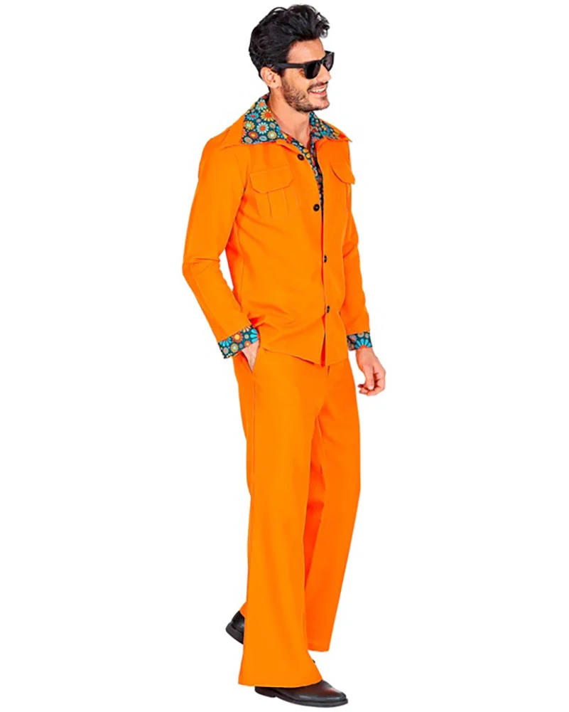 70s Orange Disco Mens Costume - Image 4