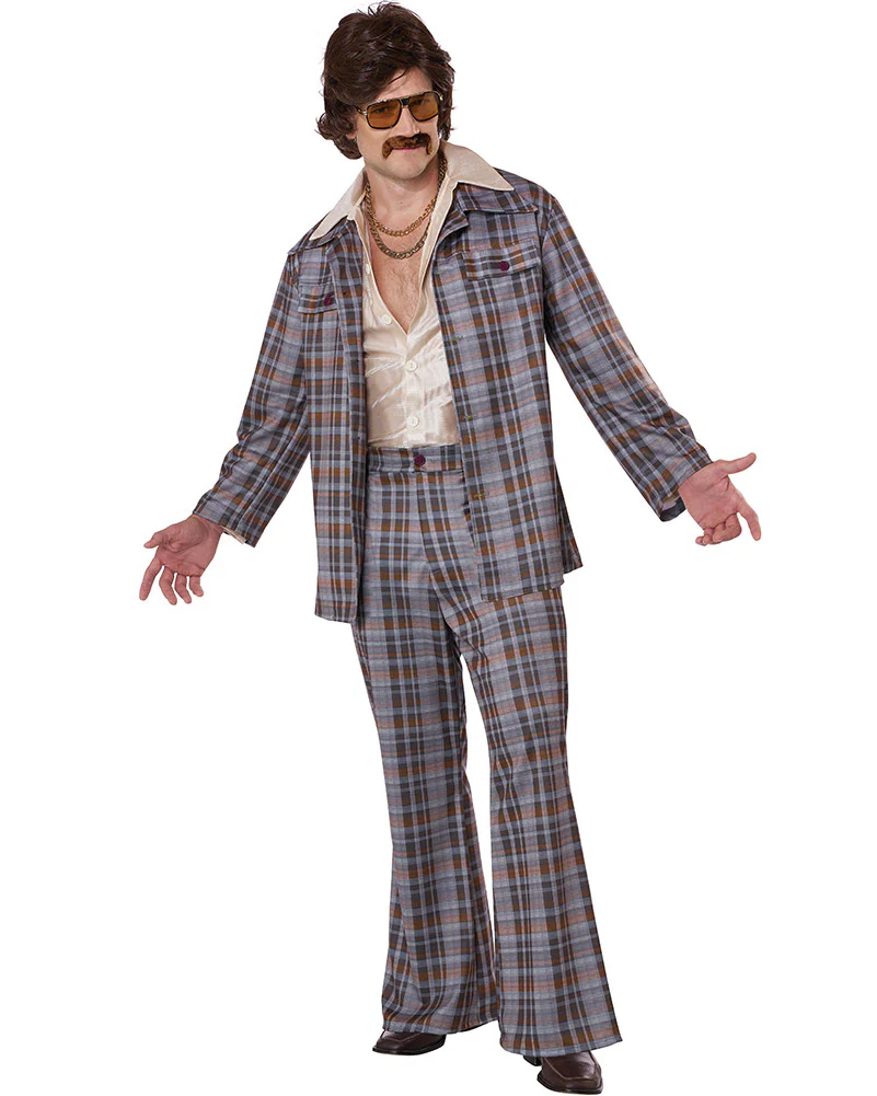 70s Plaid Stallion Leisure Suit Mens Costume - Image 7