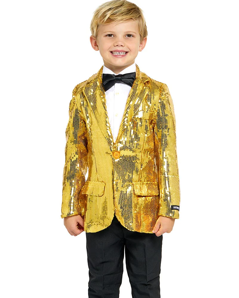 70s Sequins Gold Boys Suitmeister Jacket - Image 4