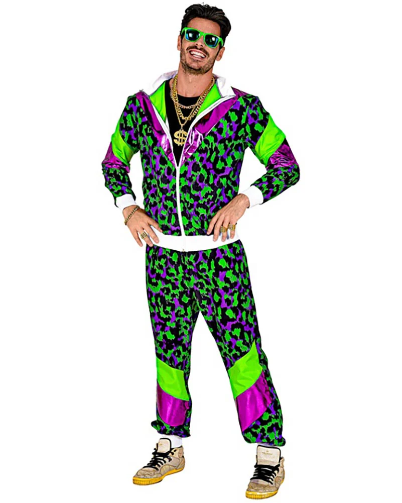 80s Green Party Animal Shell Suit Adults Costume - Image 4