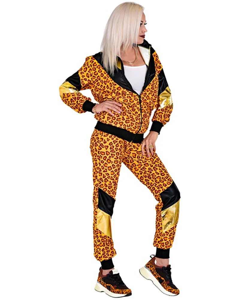 80s Leopard Shell Suit Adults Costume - Image 4