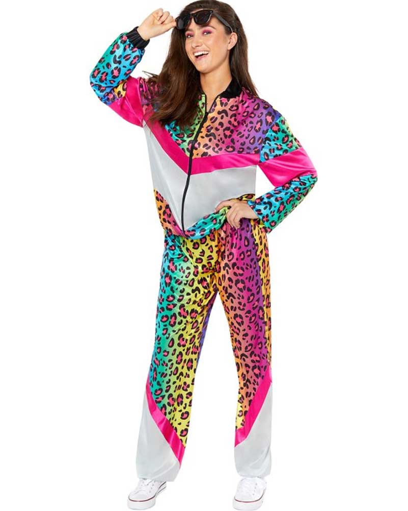 80s Neon Animal Shell Suit Adult Costume - Image 2