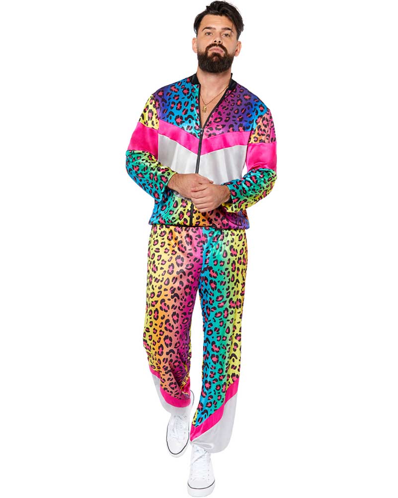 80s Neon Animal Shell Suit Adult Costume - Image 3
