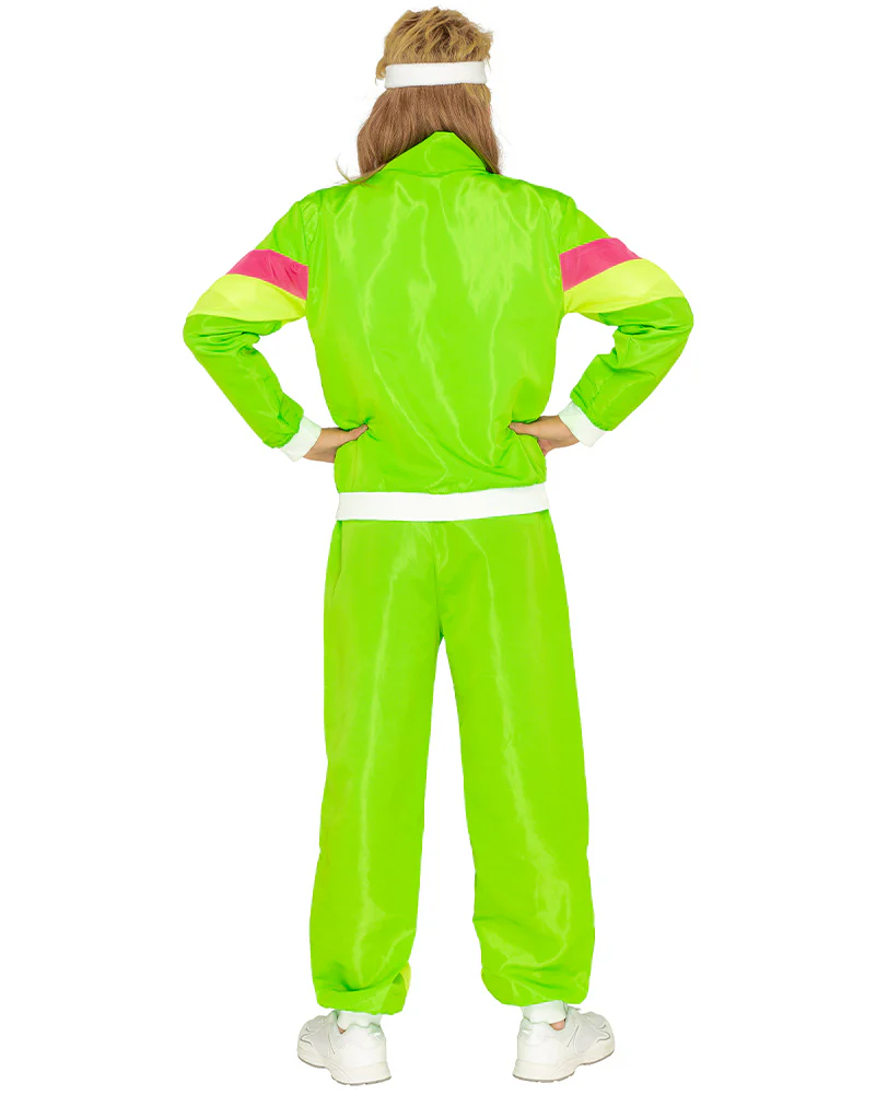 80s Neon Tracksuit Mens Costume - Image 2