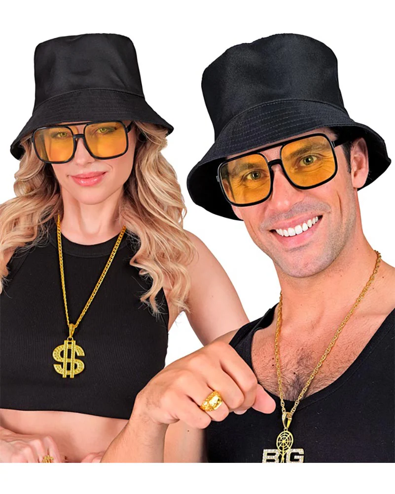 90s Hip Hop Glasses with Yellow Lenses - Image 2