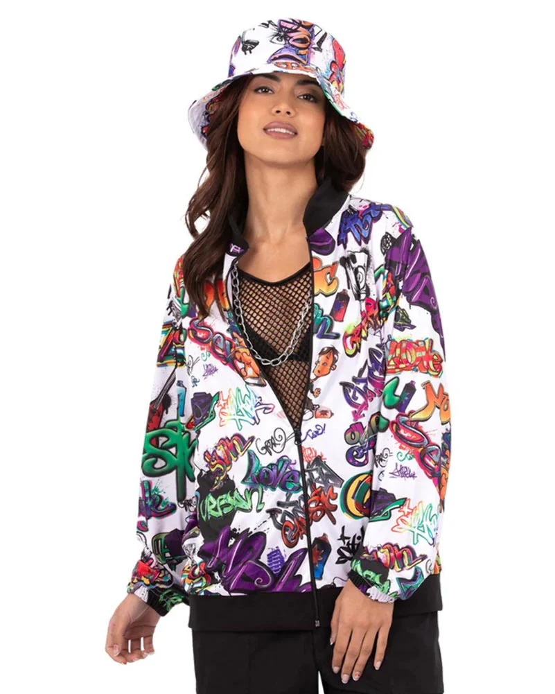 90s Hip Hop Graffiti Adult Jacket - Image 2