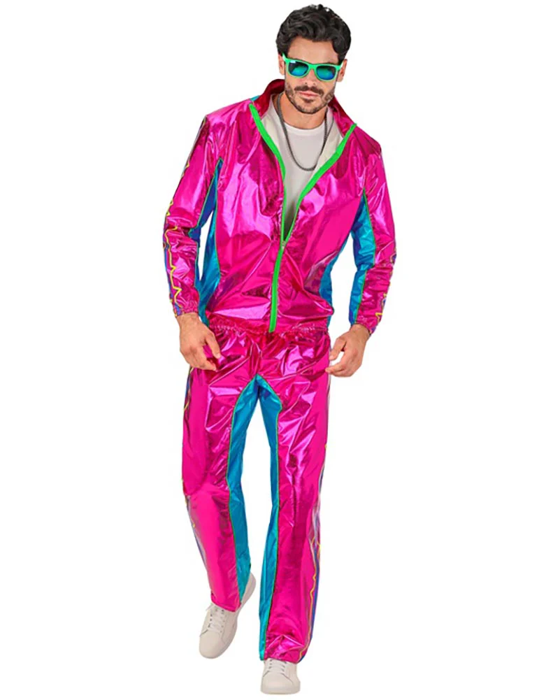 90s Pink Electronic Dance Music Adult Tracksuit - Image 2