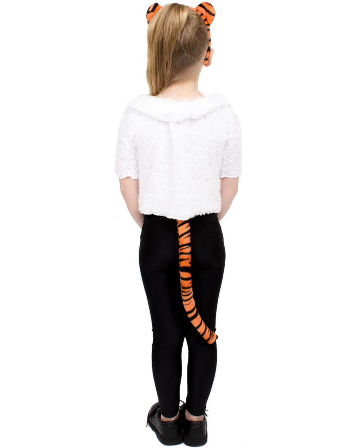 Adult and Child Tiger Headband and Tail Deluxe Set - Image 3
