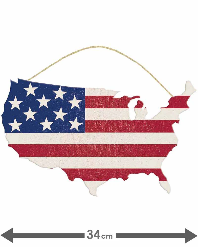 American Patriotic USA Glitter Sign 34cm