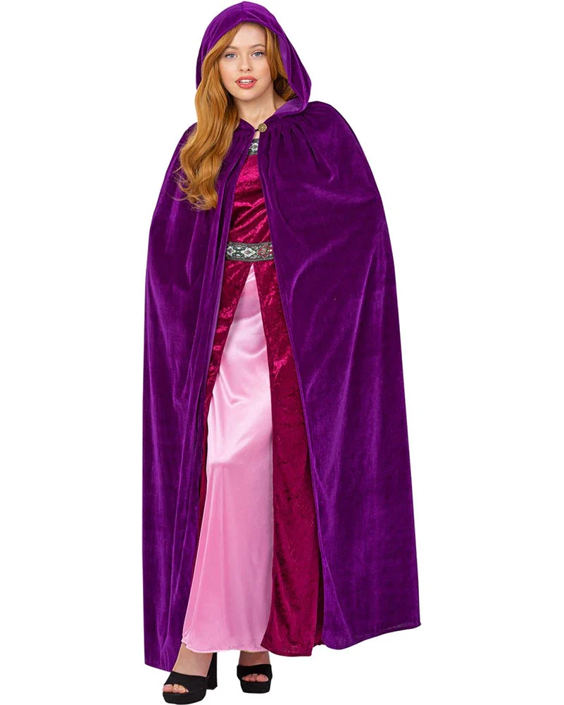 Amethyst Purple Medieval Adult Deluxe Cloak - Image 2
