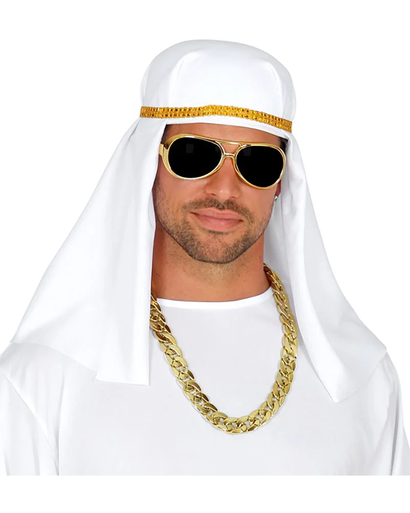 Arab Sheik Headdress Necklace and Glasses Set - Image 3
