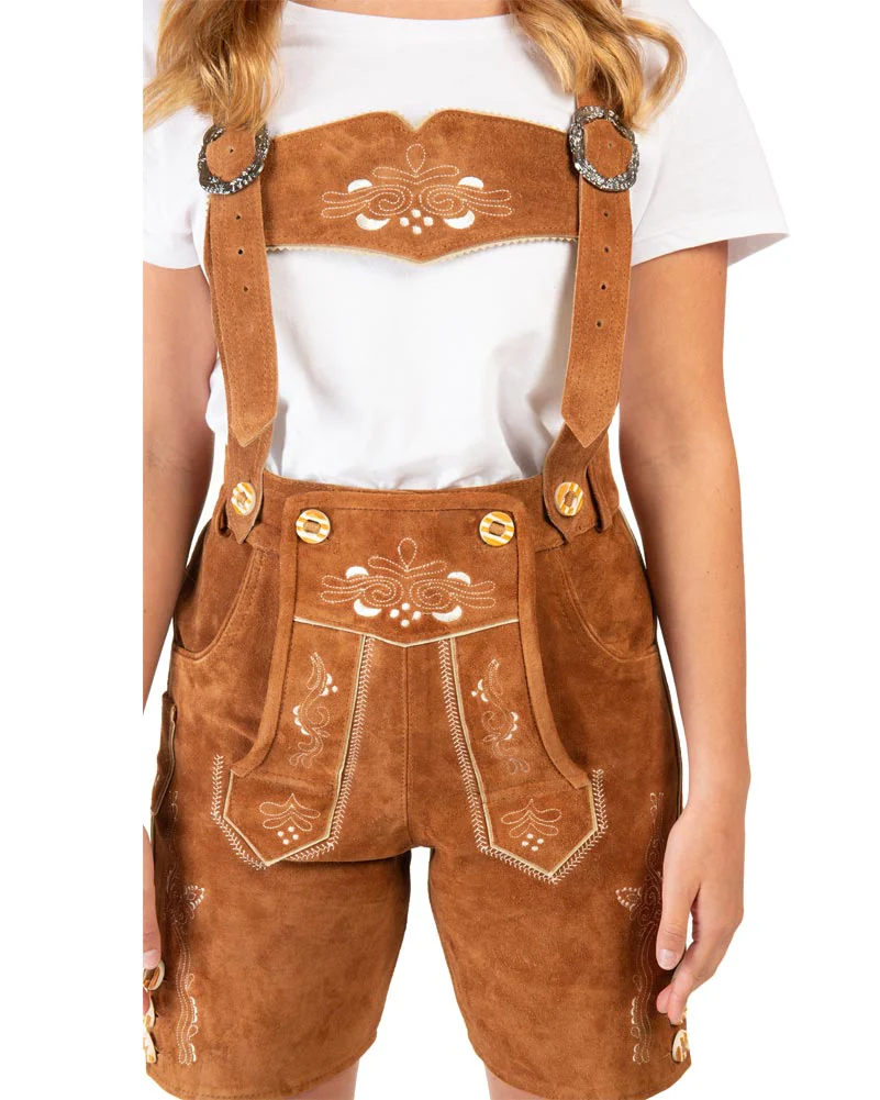 Elke Authentic Leather Lederhosen Womens Costume - Image 5