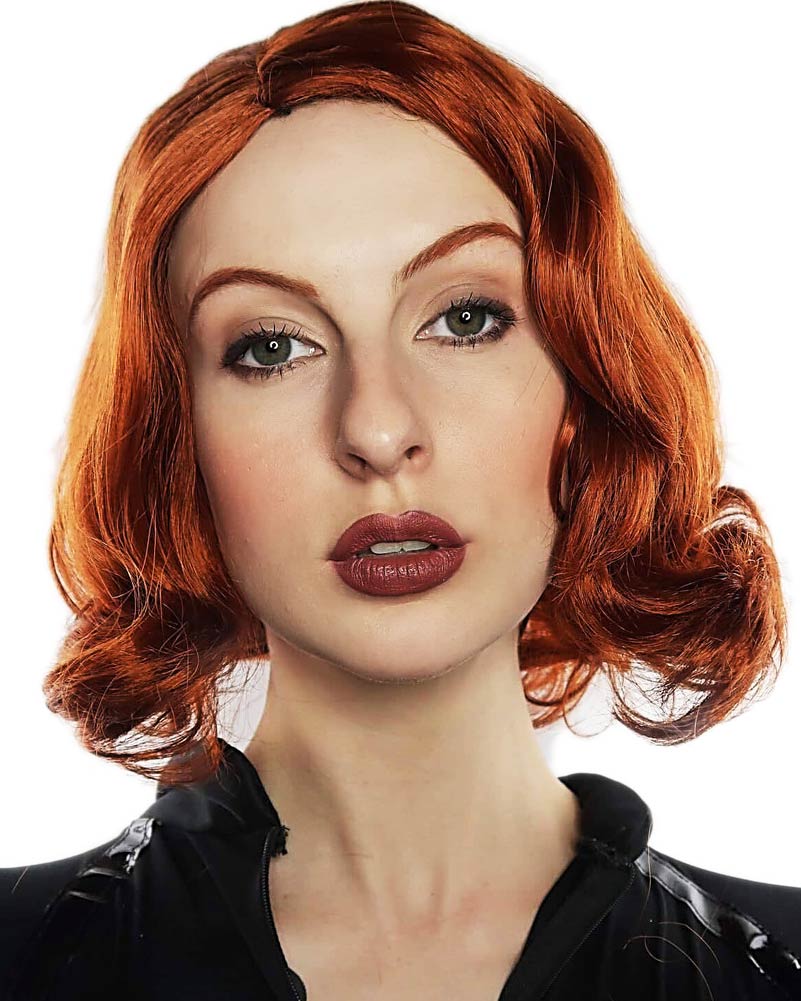 Avenging Widow Wavy Auburn Bob Wig - Image 2