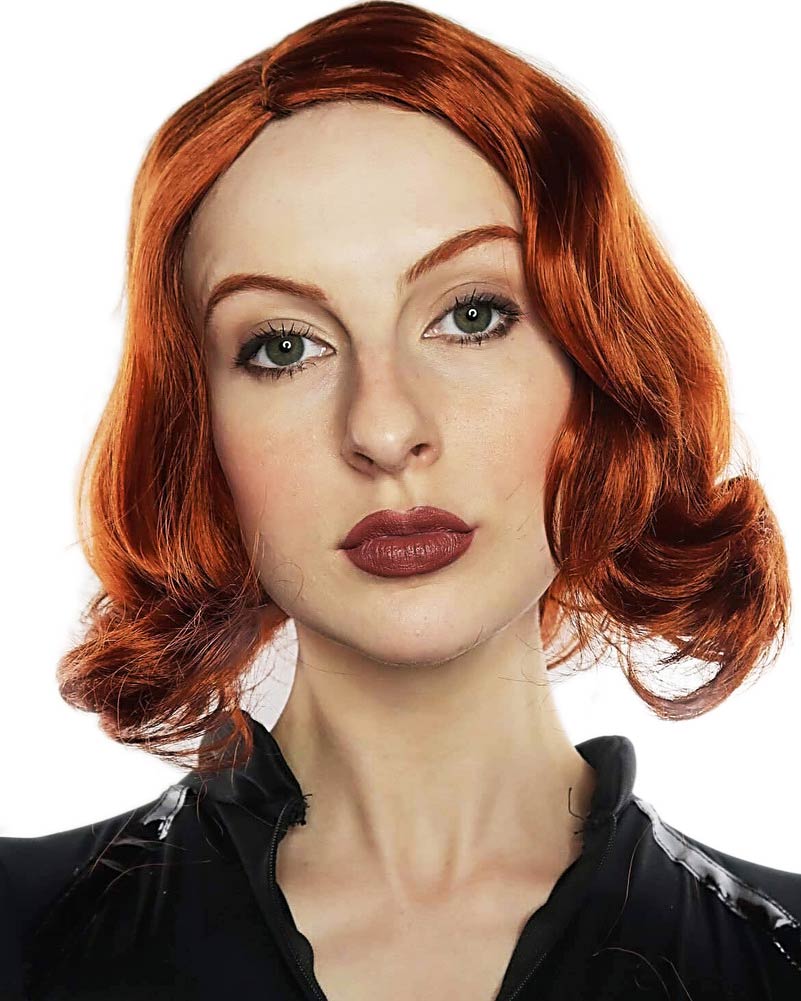Avenging Widow Wavy Auburn Bob Wig - Image 3