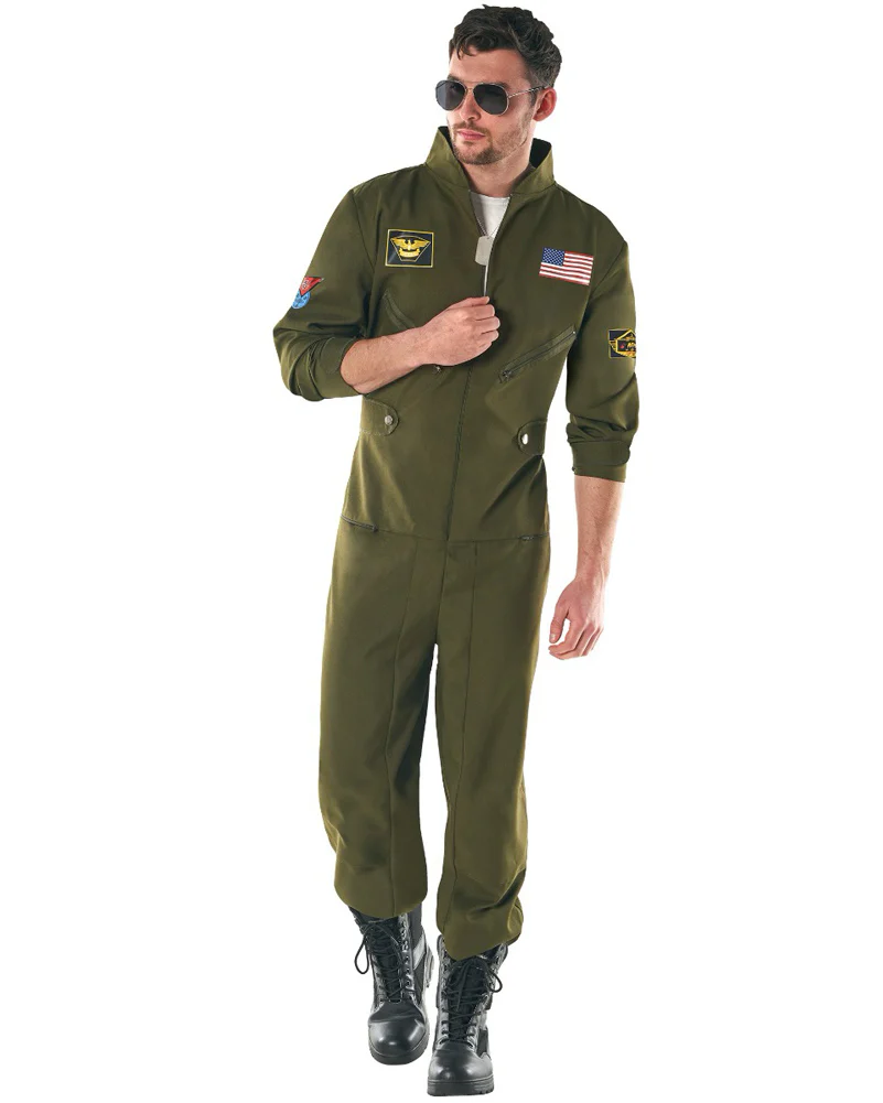 Aviator Jumpsuit Mens Costume - Image 2