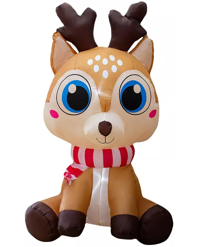 Baby Reindeer with Scarf Christmas Lawn Inflatable 1.5m