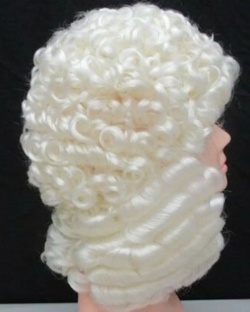 Barrister Curly White Wig - Image 2