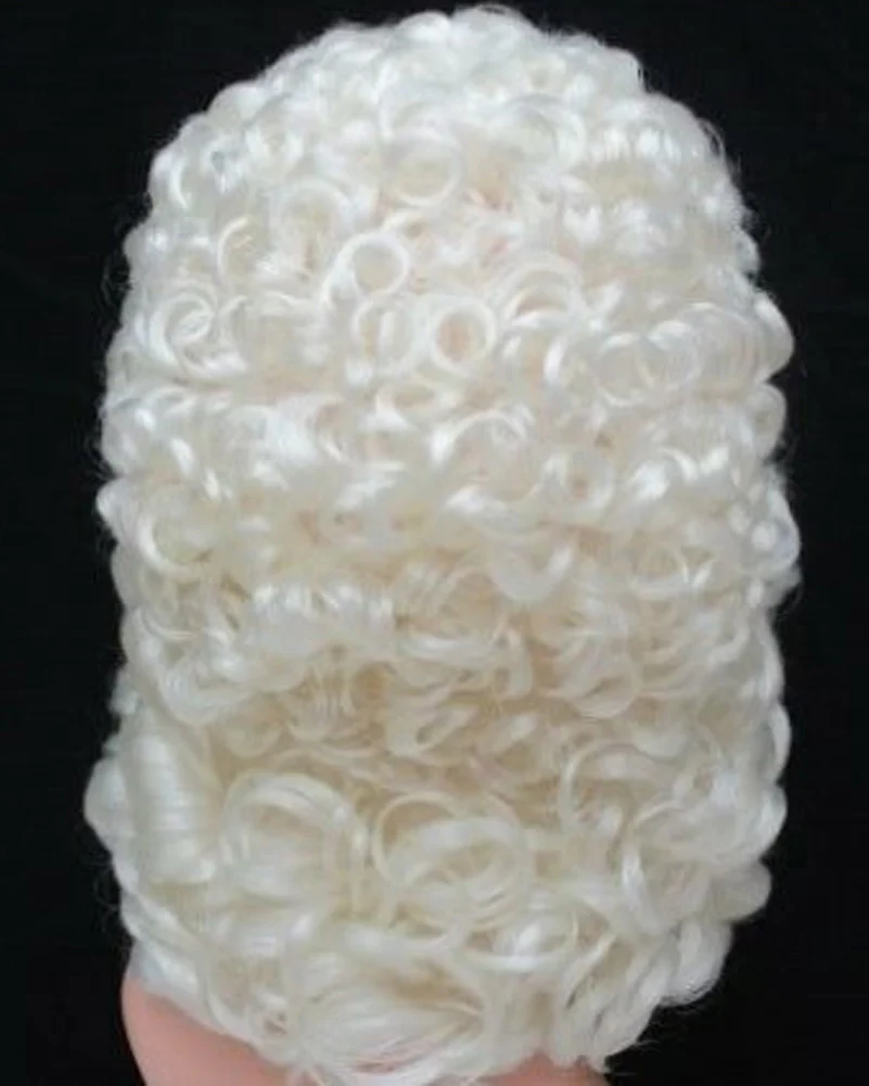 Barrister Curly White Wig - Image 3
