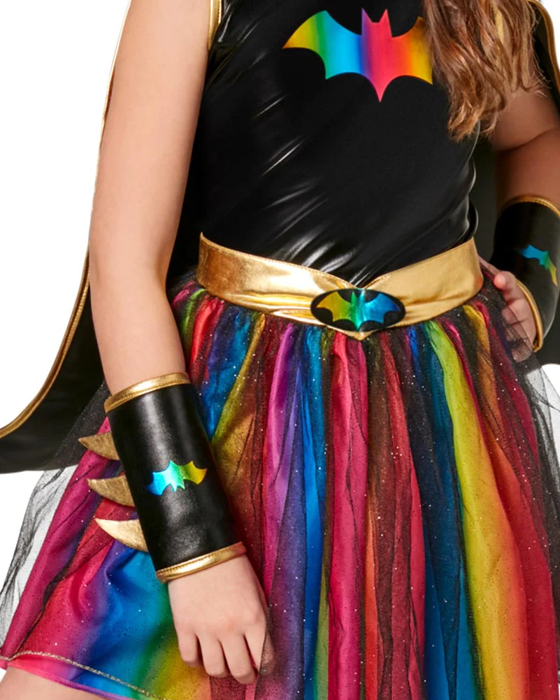 Batgirl Rainbow Tutu Dress Deluxe Girls Costume - Image 2