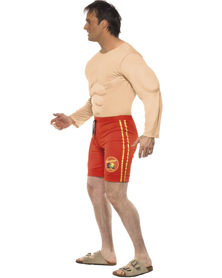 Baywatch Lifeguard Muscle Chest Mens Costume - Image 2