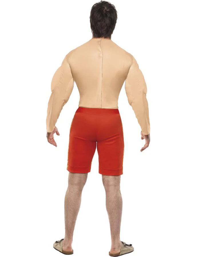 Baywatch Lifeguard Muscle Chest Mens Costume - Image 3