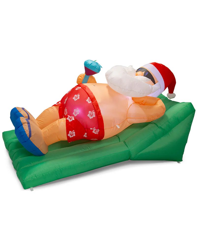 Beach Santa On Deck Chair Inflatable Christmas Decoration 1.8m - Image 3