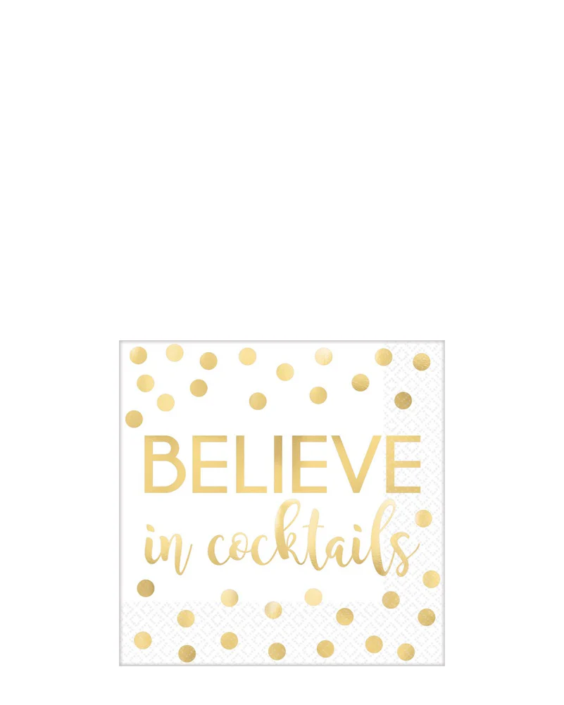 Believe in Cocktails Beverage Napkins Pack of 16