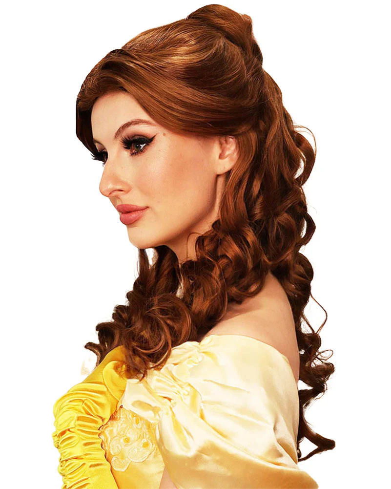 Belle of the Ball Premium Long Curly Brown Wig - Image 3