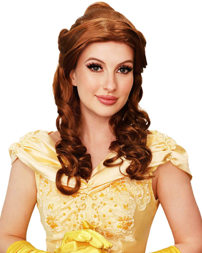 Belle of the Ball Premium Long Curly Brown Wig - Image 4