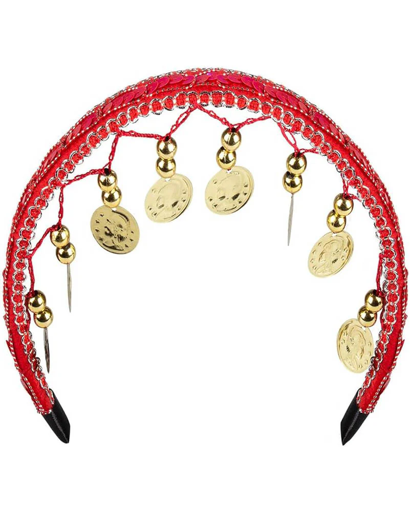 Belly Dancer Headband Belt and Bracelets Set - Image 3
