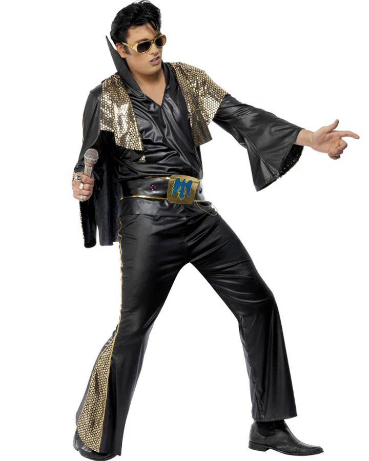 Black and Gold Elvis Mens Costume - Image 2