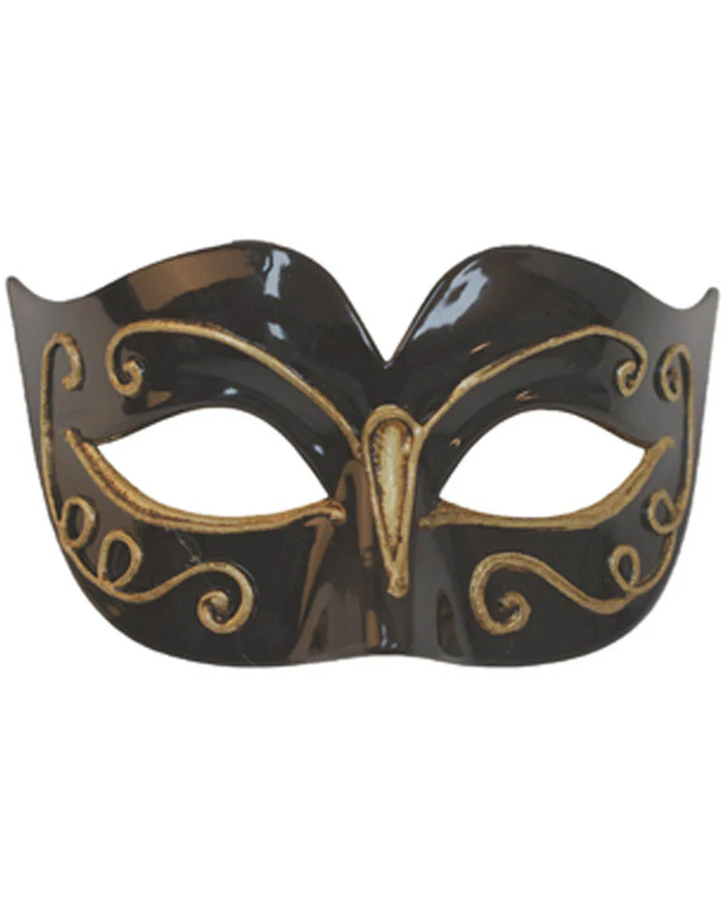 Black and Gold Masquerade Eye Mask - Image 2