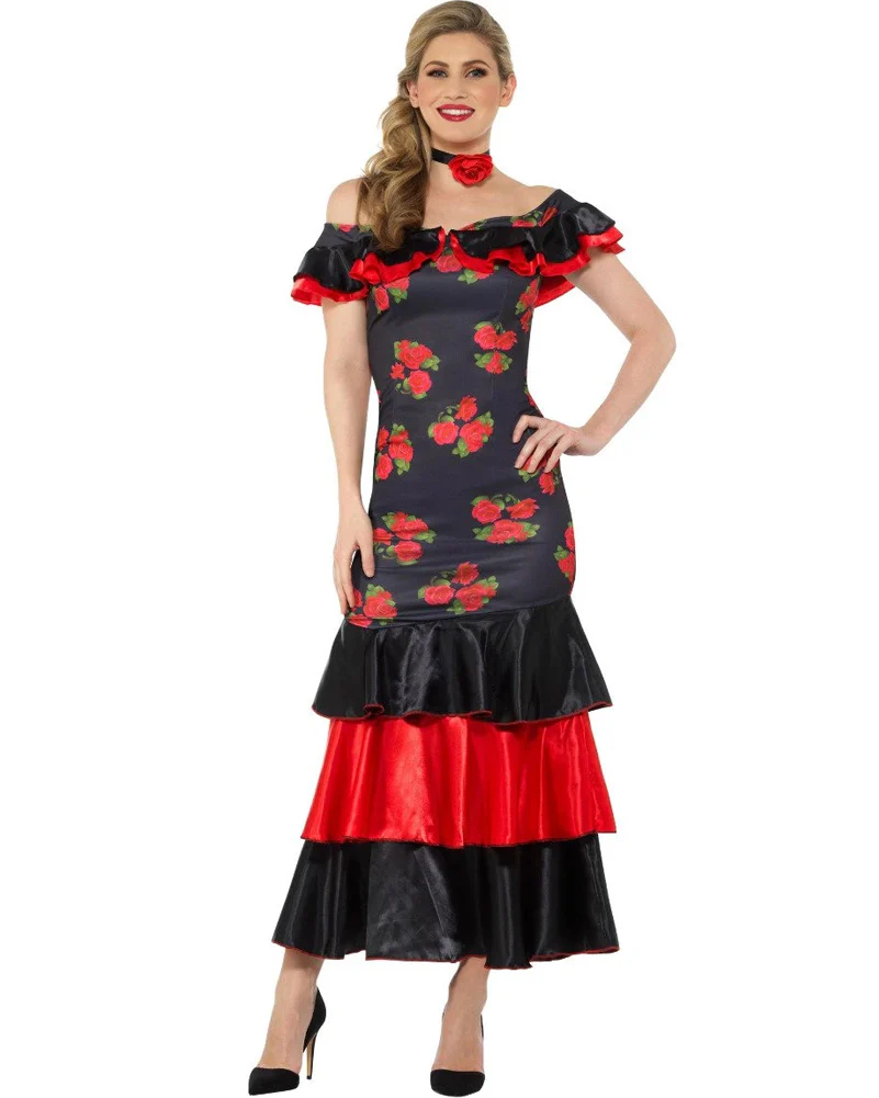 Black and Red Flamenco Womens Costume - Image 2