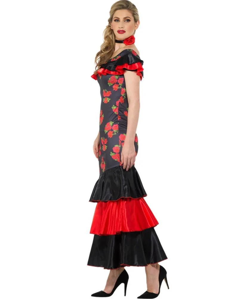 Black and Red Flamenco Womens Costume - Image 4