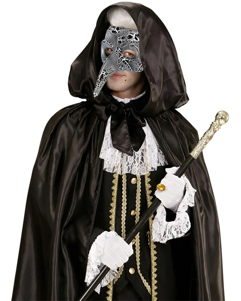 Black and White Long Nose Venetian Mask - Image 3