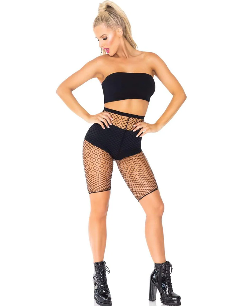 80s Black Industrial Net Biker Shorts - Image 3