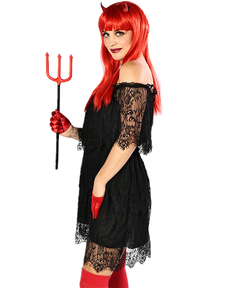 Black Lace Halloween Plus Size Womens Dress - Image 4