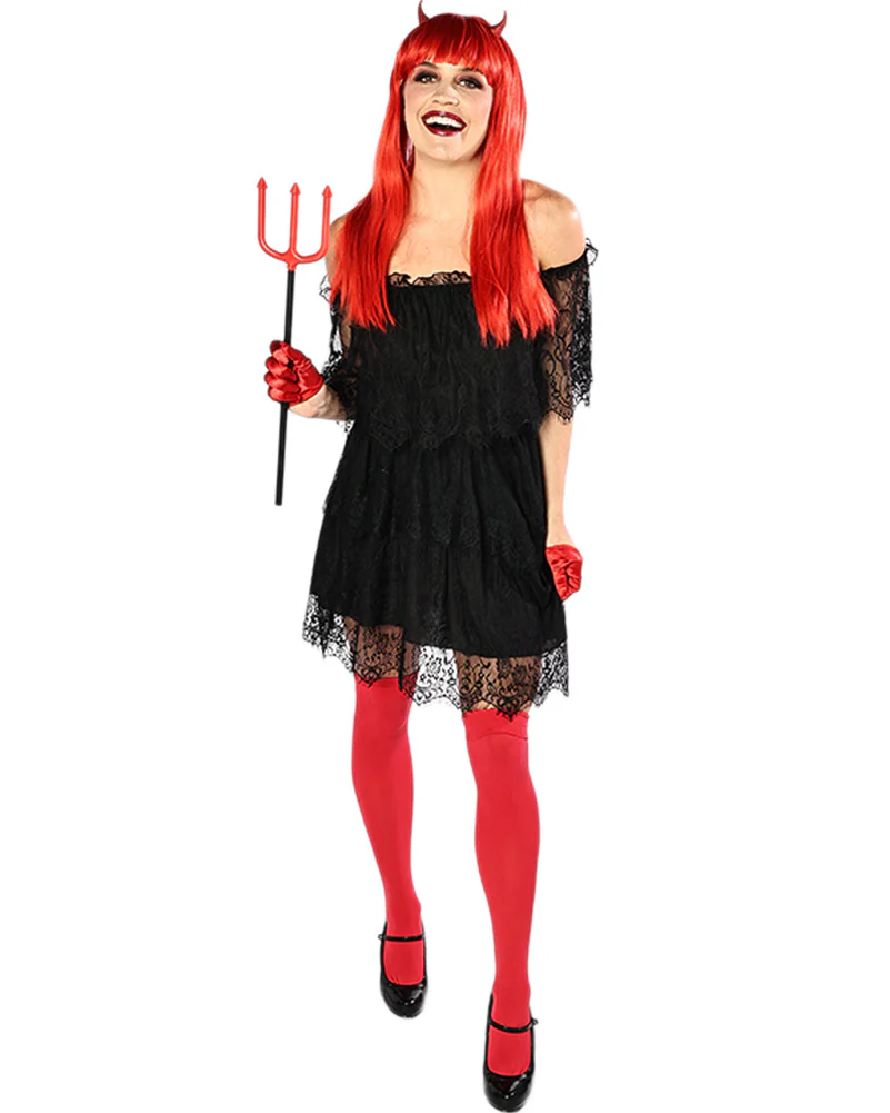 Black Lace Halloween Womens Dress - Image 6