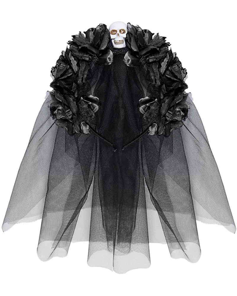 Black Roses Veil with Skull - Image 2
