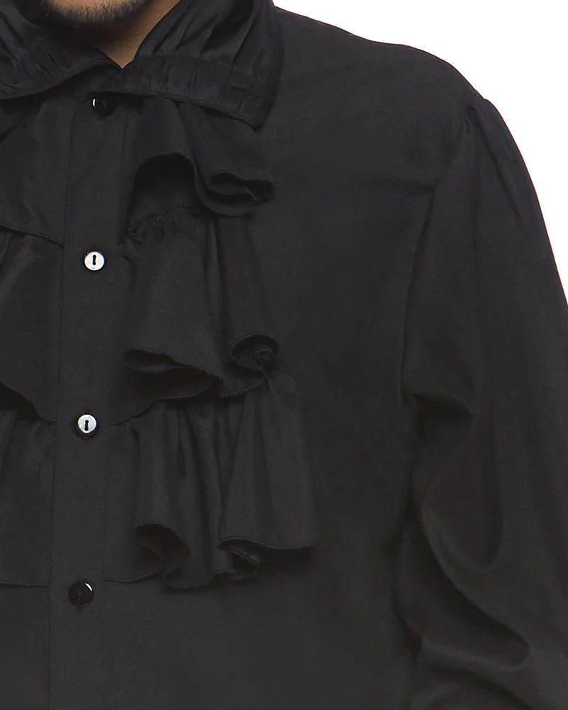 Black Ruffle Front Shirt - Image 3